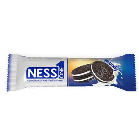 Biscuiti cu cacao si crema de vanilie Roundy Ness One, 56g