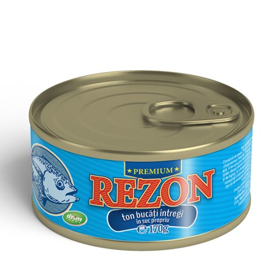 Conserva de ton bucati intregi in suc propriu Rezon, 160g