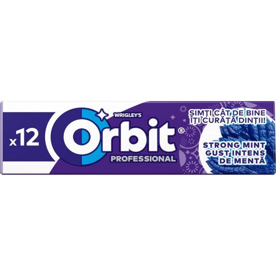 Orbit Professional Strong Mint guma de mestecat cu arome de menta si mentol 16,8 g, 30 seturi