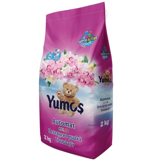 Detergent de rufe pudra Yumos Trandafir, Color, 2kg, 20 spalari