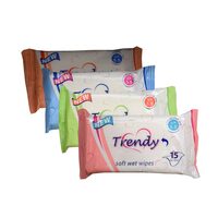 Șervețele umede de buzunar Trendy, 15 buc – Fără alcool