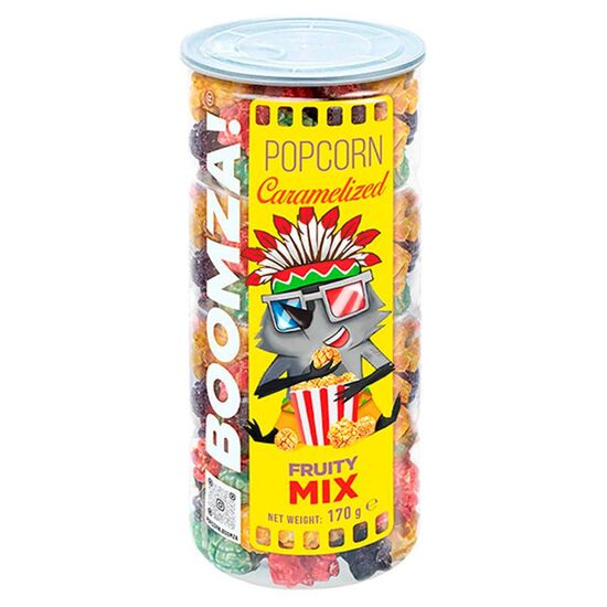 Popcorn caramelizat cu aroma de fructe Boomza, 170g