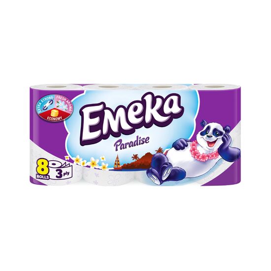 Hartie igienica Emeka, 3 straturi, 8 role, Paradise