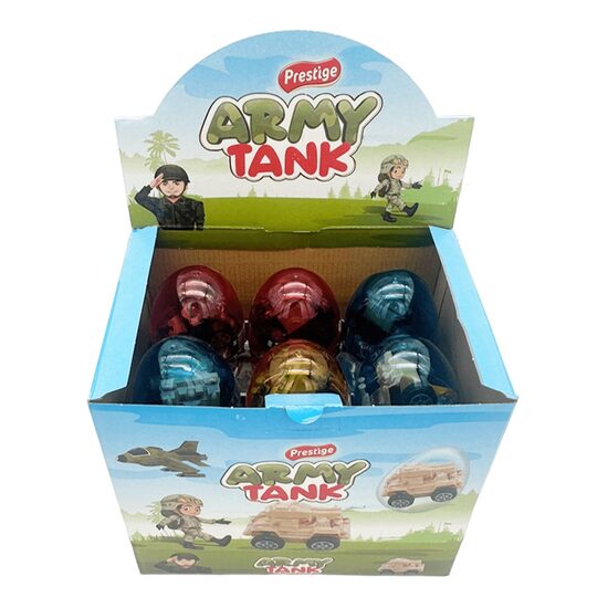 Ou cu surprize Transparent Army Tank 6g, Set 12 bucati