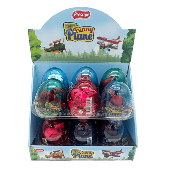 Ou cu surprize Transparent Funny Plane 6g, Set 12 bucati