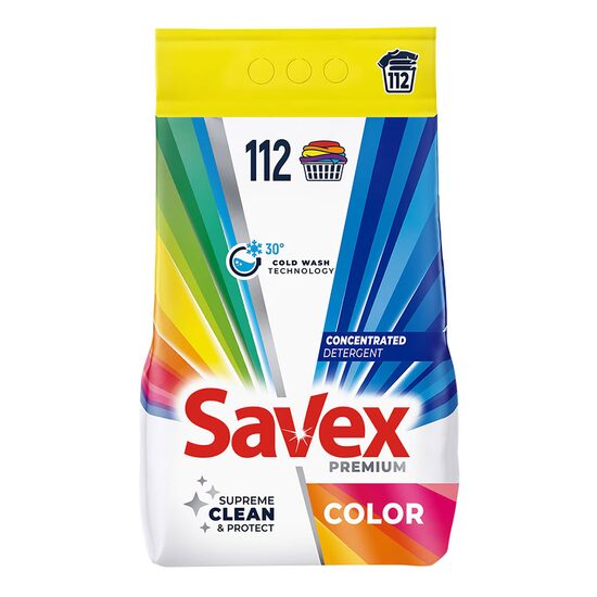 Detergent pudra Savex Premium Color, 9 kg, 112 spalari
