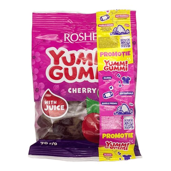Roshen Yummi Gummi Jeleuri Cirese 70g 22 buc