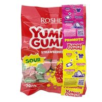 Roshen Yummi Gummi Jeleuri Capsuni 70g 22 buc