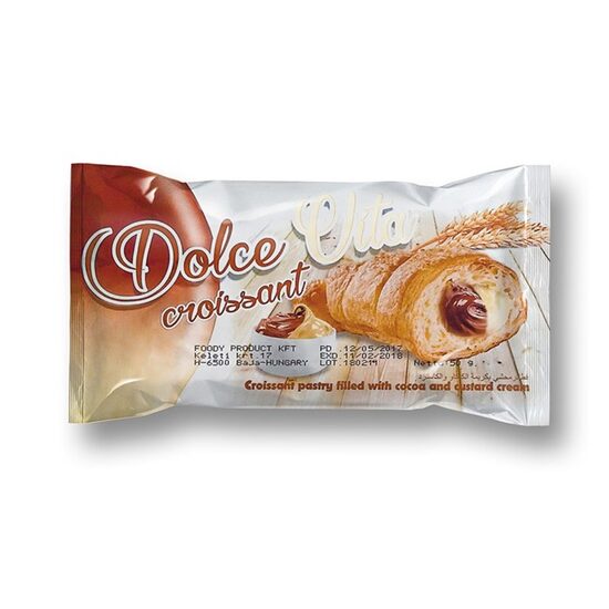 Croissant DOLCE VITA cu aromă de cacao și vanilie. 45g