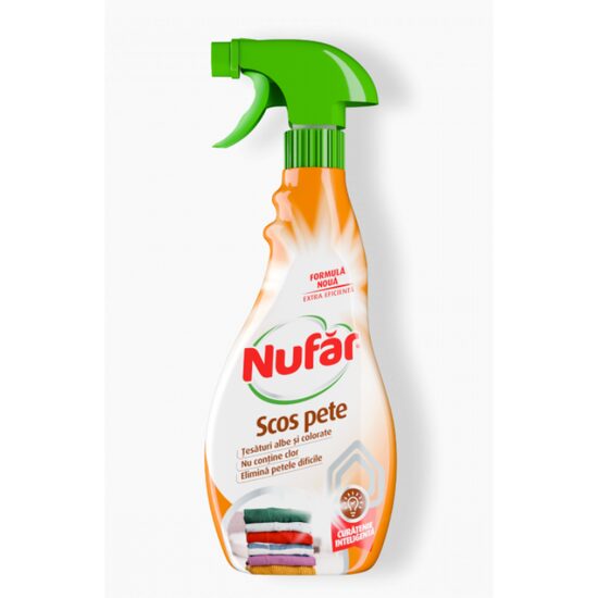Solutie scos pete pentru tesaturi albe si colorate fara clor Nufar, 500 ml