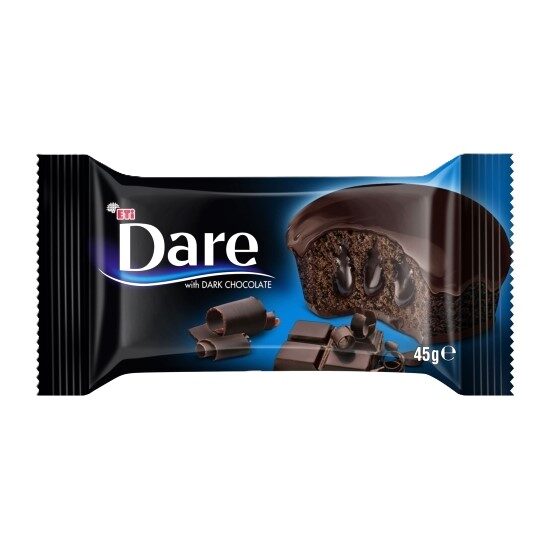 DARE Brioșă cu Ciocolată Neagră 45g – Gust Intens și Pufos