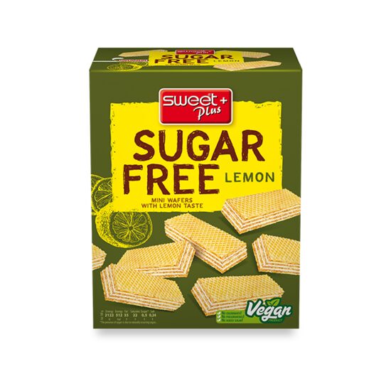Wafer Sweet Plus – Napolitană cu Cremă de Lămâie Fără Zahăr – 180g