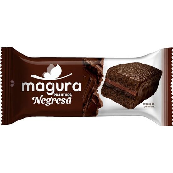 Prăjitură cu blat si crema de cacao Măgura Negresă, 35 g