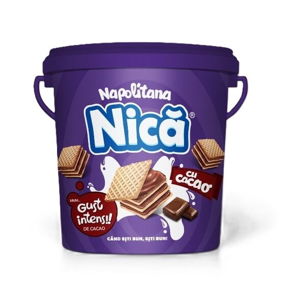 Napolitane cu cremă de cacao Nica, 900 g