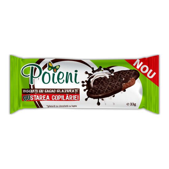 Biscuiti cu glazura de cacao Poieni, 33g