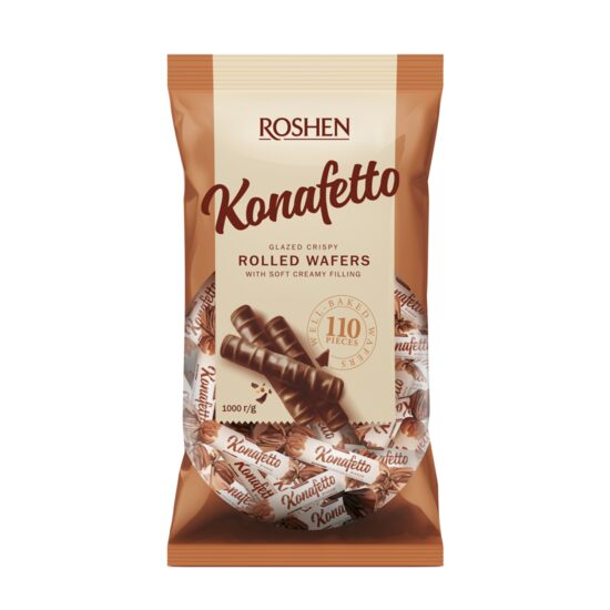 Bomboane glazurate cu crema de ciocolata alba Roshen Konafetto Bianco 1 kg