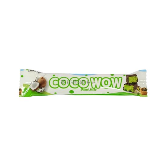 Baton de ciocolata cu umplutura de cocos si fistic Cocowow Dubai Style, 40g