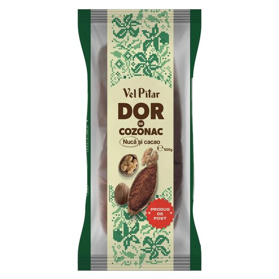 Cozonac de post cu nuca si cacao Vel Pitar Dor de Cozonac, 500 g