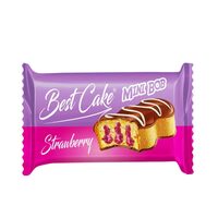 Prăjitura pandișpan MINI BOB cu cremă de căpșuni, 30 g – Gust dulce și fructat