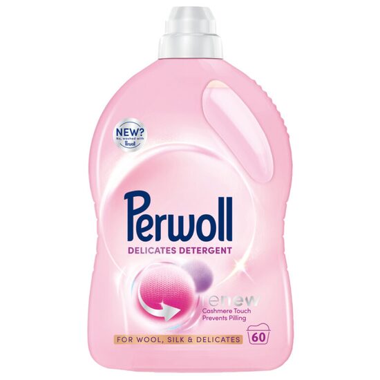 Detergent lichid Perwoll Renew Delicates 3.96L pentru rufe delicate, îngrijire lână, matase, 72 spălări