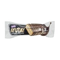 Prăjitură Pandispan AYUTAY cu crema de vanilie si glazura de ciocolata, 60g – Gust Dulce și Textură Pufoasă