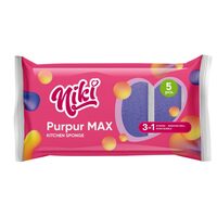 Set 5 Bureți Bucătărie NIKI Purpur Max – Bureți Vase Rezistenți