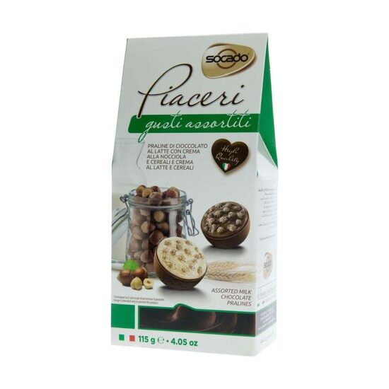 Praline asortate de ciocolata cu lapte, Socado, 115g