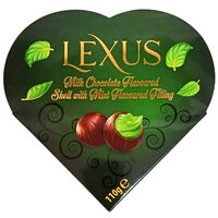 Lexus, praline de ciocolata cu crema de menta, cutie inima, 110g