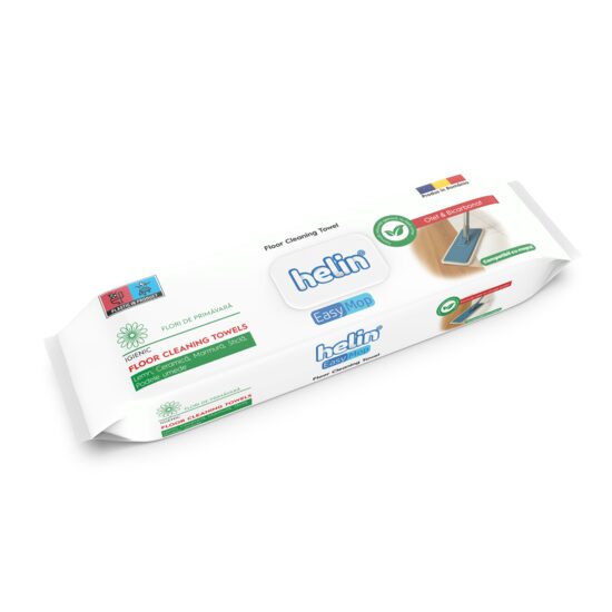 Servetele umede pentru mop si suprafete multiple Helin parfum Flori de Primavara cu bicarbonat si otet alb, 36 bucati, fara clor si coloranti