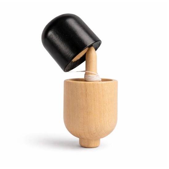 Jucărie din Lemn Kendama Pill – Joc de Îndemânare și Coordonare pentru Copii și Adulți, negru