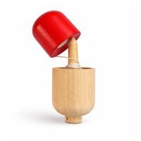 Jucărie din Lemn Kendama Pill – Joc de Îndemânare și Coordonare pentru Copii și Adulți, rosu