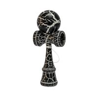 Jucărie din Lemn Kendama  – Joc de Îndemânare și Coordonare pentru Copii și Adulți, negru-alb, cracks