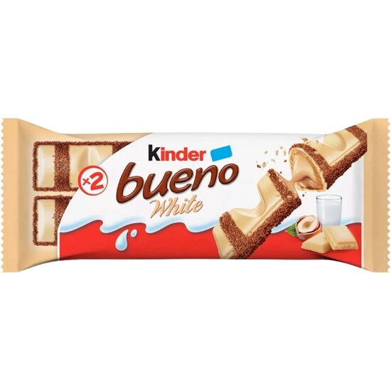Napolitana glazurata cu ciocolata alba Bueno 39g Kinder