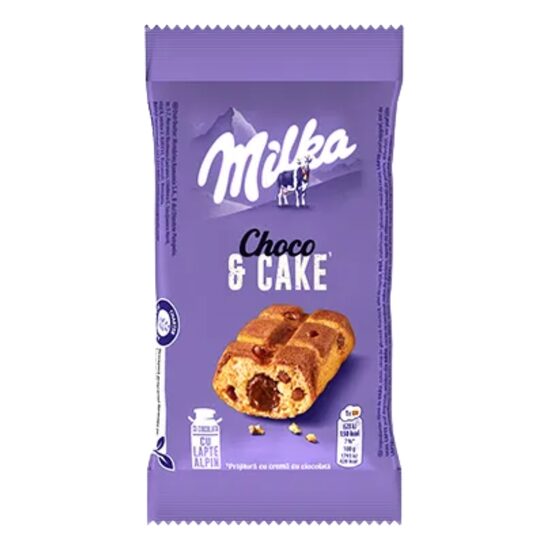Prajitura cu bucatele de ciocolata si crema de ciocolata Milka, 35 g