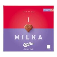 Praline cu crema de alune si nougatI LOVE NOUGAT  Milka 110g