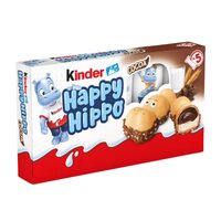Pachet napolitana cu lapte si cacao Kinder Happy Hippo, 5 bucati, 104g