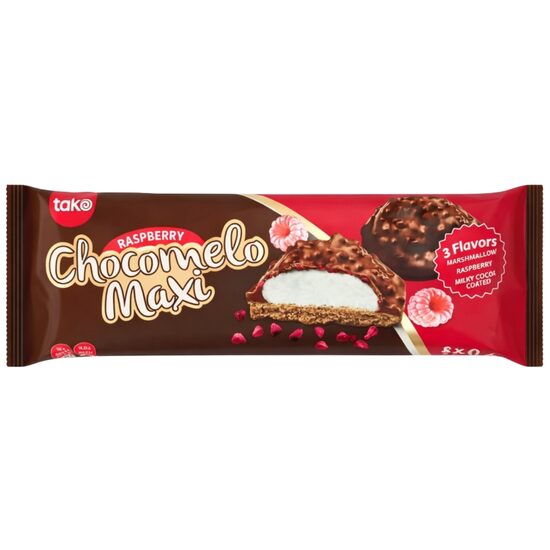 Prăjitură Chocomelo Maxi Bezea Zmeură 130g – Gust Fructat și Delicios