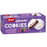 Biscuiți Bergen Obsession cu jeleu de coacăze și cremă de lapte, 128 g