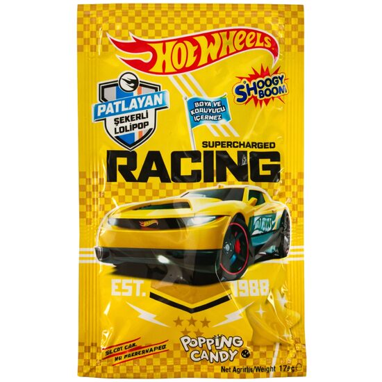 Acadea Hot Wheels cu aromă de căpșuni și bomboane efervescente, 12 g