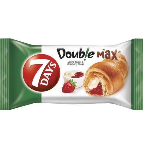 Croissant cu umplutura de vanilie si capsuni, 7 Day's Double, 80g