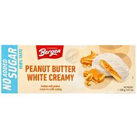 Biscuiți Bergen cu cremă de arahide în glazură de lapte, 128 g