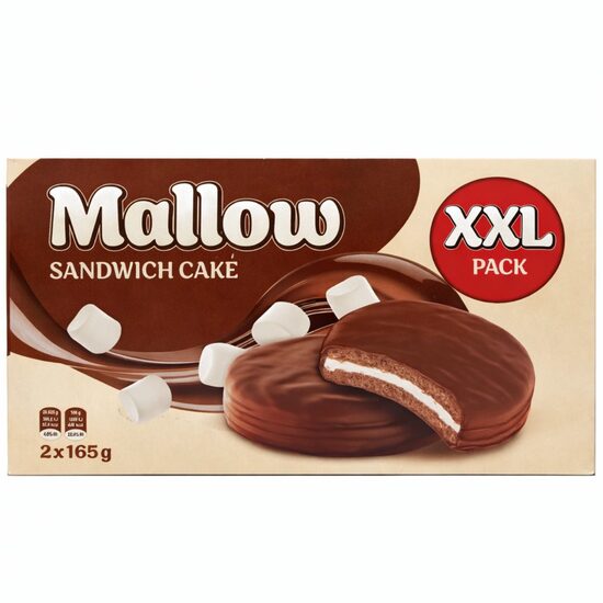 ​​​​​​​Prăjitura sandwich cu bezea, acoperita cu glazură de ciocolată 2x165g