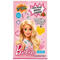 Acadea cu zahăr efervescent și aromă de căpșuni Barbie Popping Candy, 12 g
