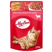 My Love hrana umeda completa pentru pisici adulte cu carne de vita in sos