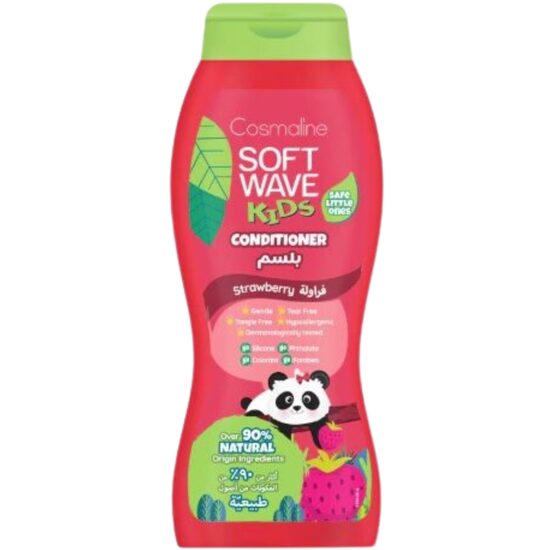 Cosmaline Soft Wave Kids, sampon 2 in 1 cu 90% ingrediente naturale pentru copii, aroma de capsuni, 400ml