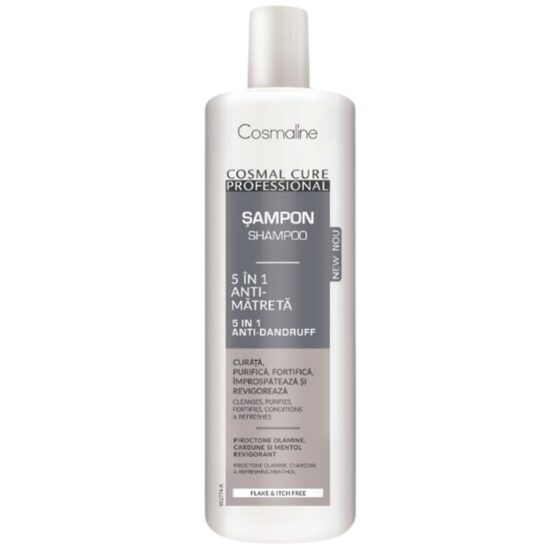 Sampon anti-matreata 5 in 1 Cosmaline Professional cu mentol si carbune - 500 ml