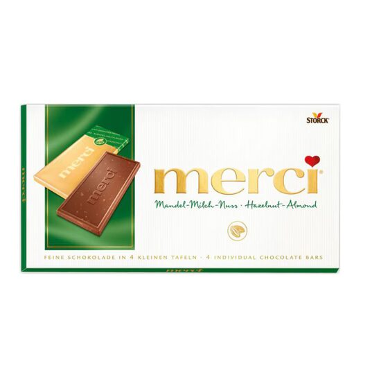 Ciocolata Merci cu alune si migdale, 100 g
