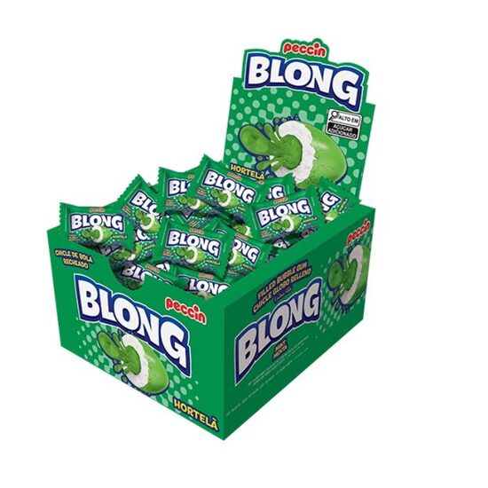 Guma de mestecat Blong Hortela Peccin umplutura de menta, cutie 40 buc x 5 g