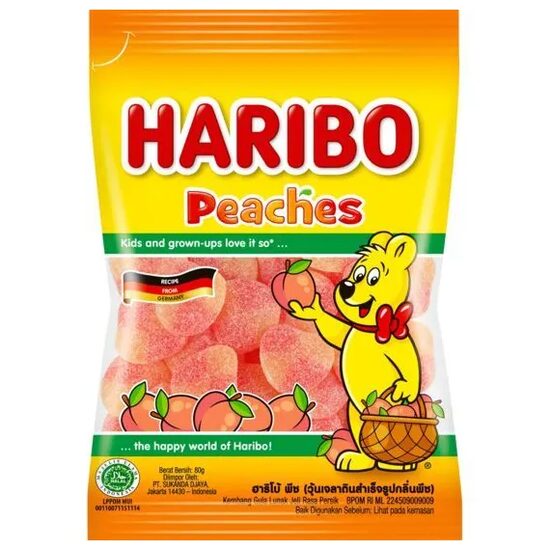 Jeleurile cu aroma de fructe Haribo Peaches 80g