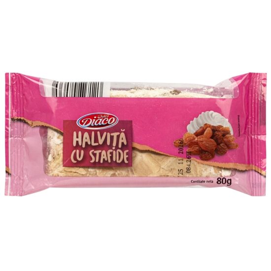 Diaco Halviță cu Stafide 80g – Desert Tradițional din Susan și Fructe Uscate
